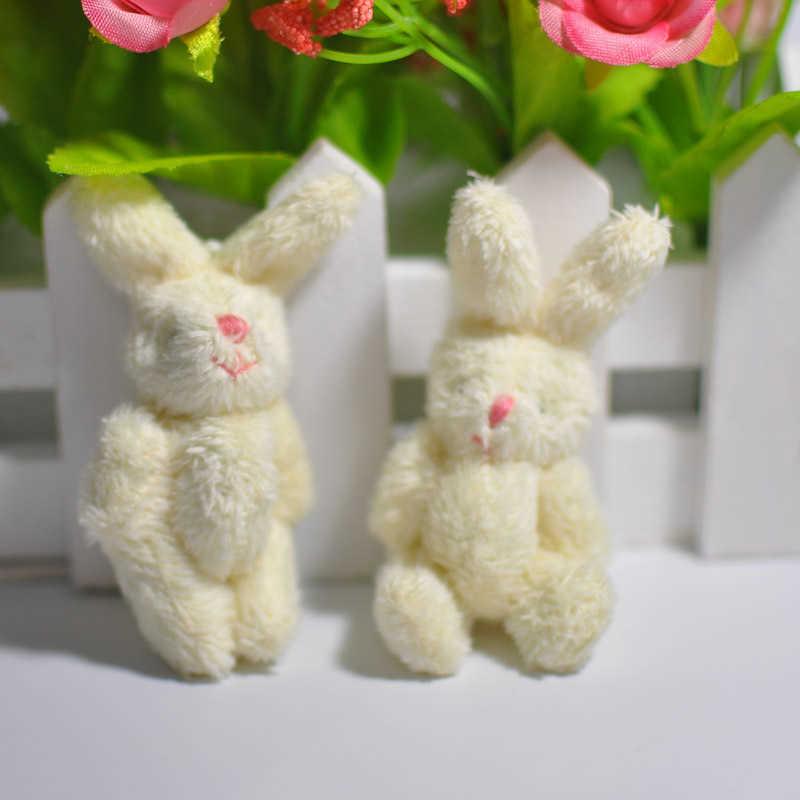 20pcs/lot Mini Plush Dolls 6cm Joint Rabbit Plush Toys Gifts Birthday Wedding Party Decor Q0727
