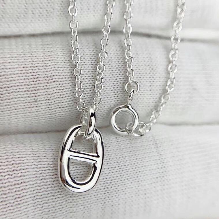 S925 silver pendant necklace with hollow design in platinum color for women and mother party jewelry gift have box stamp PS3179