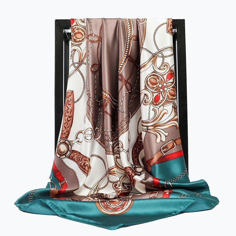 Scarves Fashion Kerchief Women Hijab Scarf For Hair Luxury Print Silk Satin Bandana Head Scarfs Female 90*90cm Square Shawls And, Blue;gray
Scarves Fashion Kerchief Women Hijab Scarf For Hair Luxury Print Silk Satin Bandana Head Scarfs Female 90*90cm Square Shawls And, Blue;gray