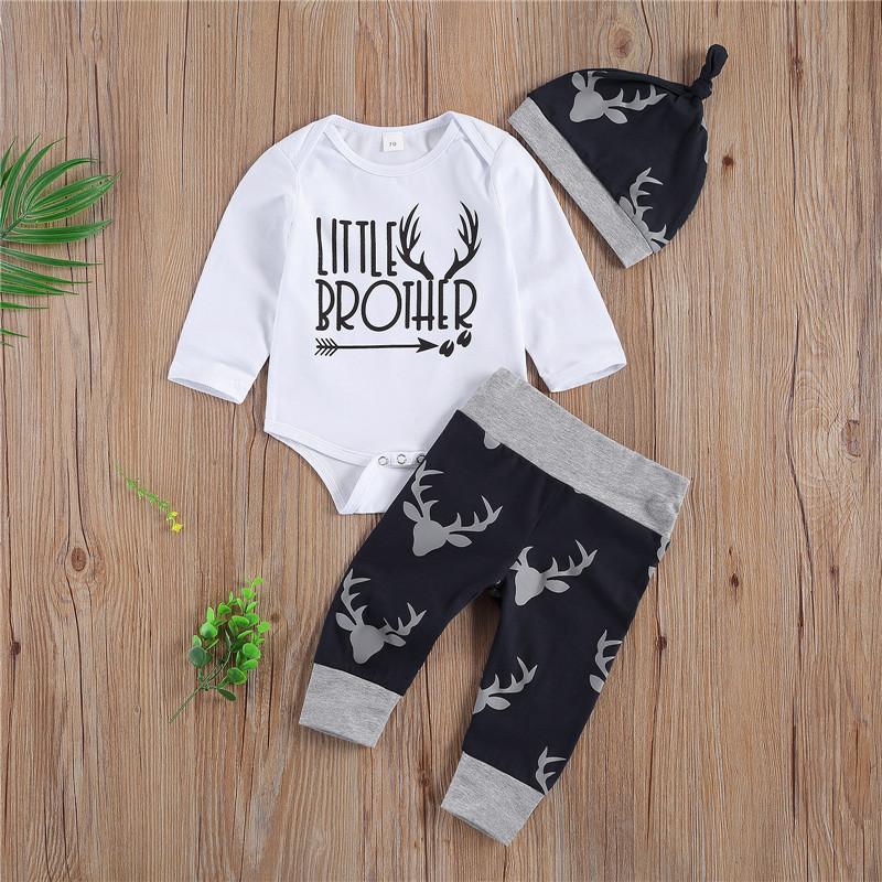 Clothing Sets 0-18M Born Boys 3pcs Set Toddler Autumn Letter Print Long-Sleeves Romper Cartoon Deer Pants Hat Suit For Bay, As pic
Clothing Sets 0-18M Born Boys 3pcs Set Toddler Autumn Letter Print Long-Sleeves Romper Cartoon Deer Pants Hat Suit For Bay, As pic