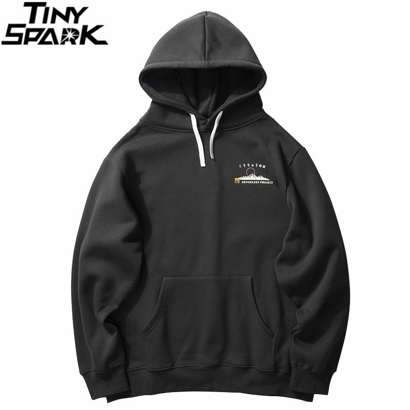 Japanese Kanji Hoodie Sweatshirt Harajuku Mens Streetwear Hip Hop Hoodie Pullover Cotton Hooded Sweatshirt Fleece Winter 201126