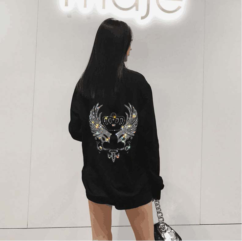 2021 New Women Hot Drill Sweatshirts Big Size S-xxl Winter Diamond Stone Long Sleeve Hoodies Loose Design Qgwr, As shown
2021 New Women Hot Drill Sweatshirts Big Size S-xxl Winter Diamond Stone Long Sleeve Hoodies Loose Design Qgwr, As shown