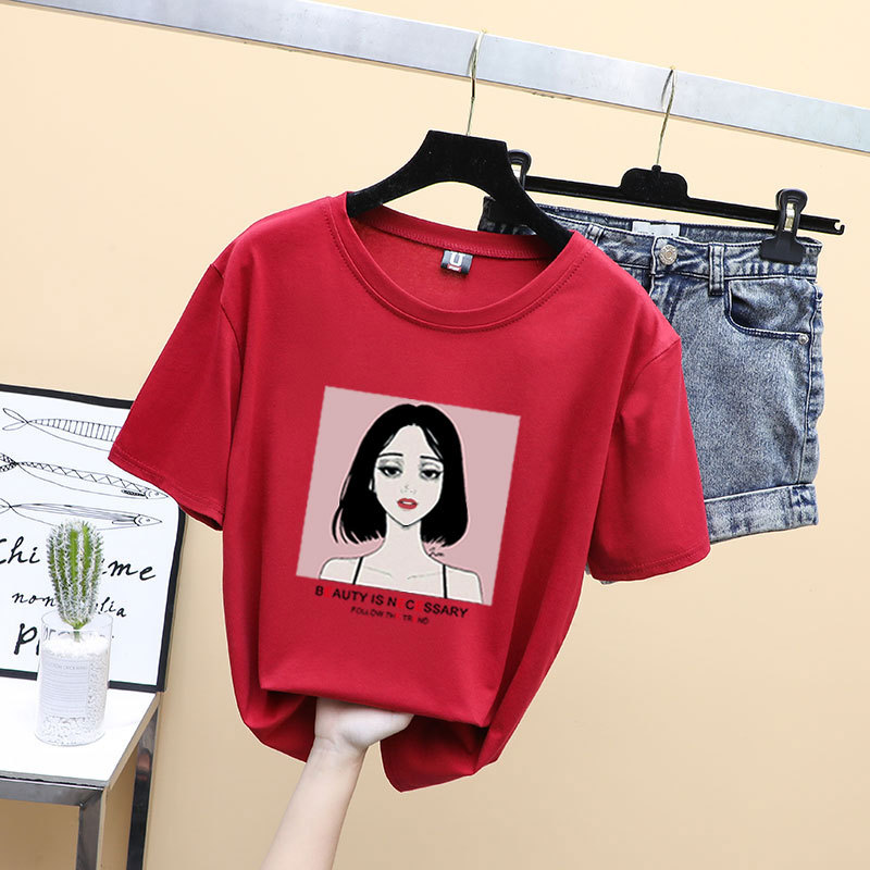 Women's T-shirts Tops Japanese Ladies Cartoon Print Loose T-shirt Female Korean Harajuku Clothes For Women women tshirt