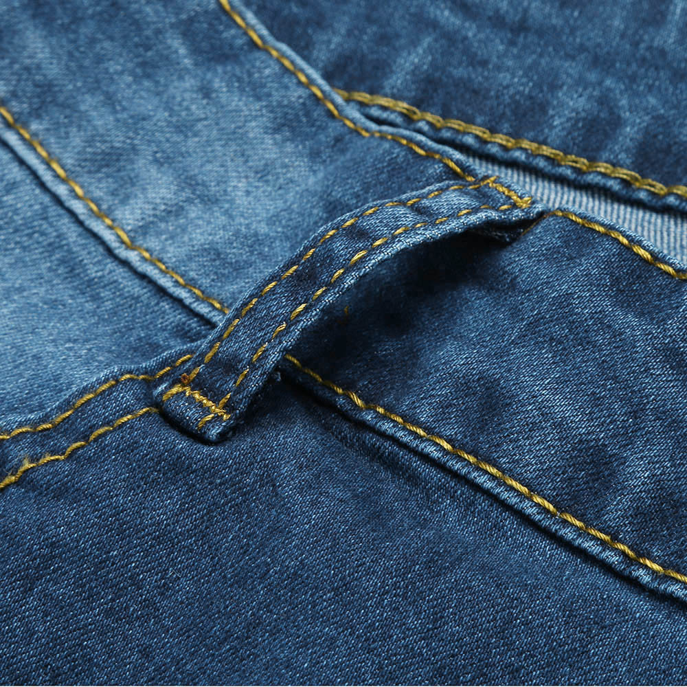 High Waist Women Jeans Buttons Female Pant Slim Elastic Plus Size Stretch Jeans Plus Size Denim Blue Skinny Pencil Pant #YL10 210222