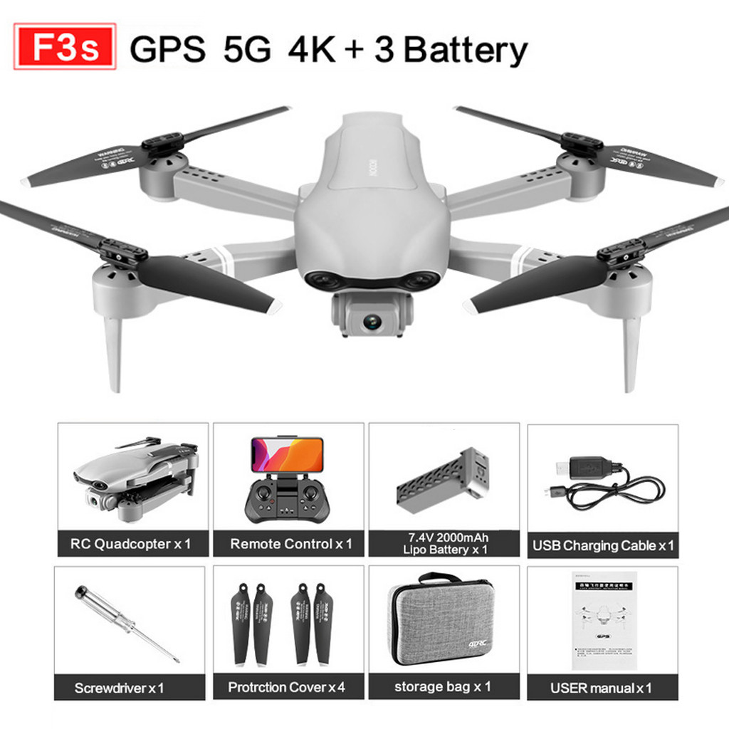 F-3 GPS Drone 4k HD Dual Camera WiFi fpv Drone Quadcopter Real-time transmission Helicopter Toys
F-3 GPS Drone 4k HD Dual Camera WiFi fpv Drone Quadcopter Real-time transmission Helicopter Toys