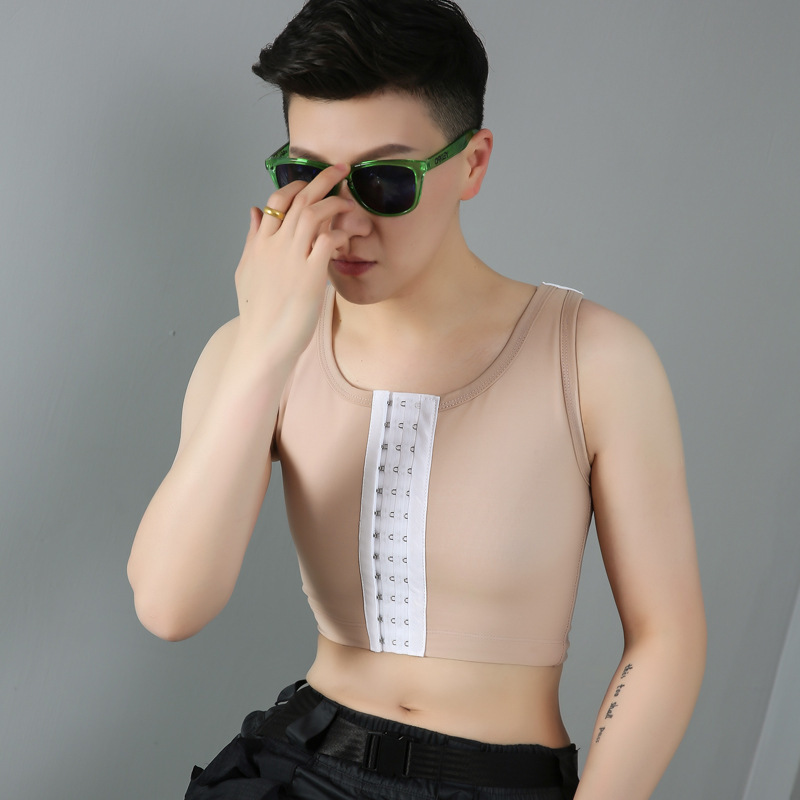 Tomboy Trans Short Chest Binder Vest Flat Breast Slim Shaper FTM Lesbian Breathable Ice Silk Mesh Undershirt Plus Size Tank Tops