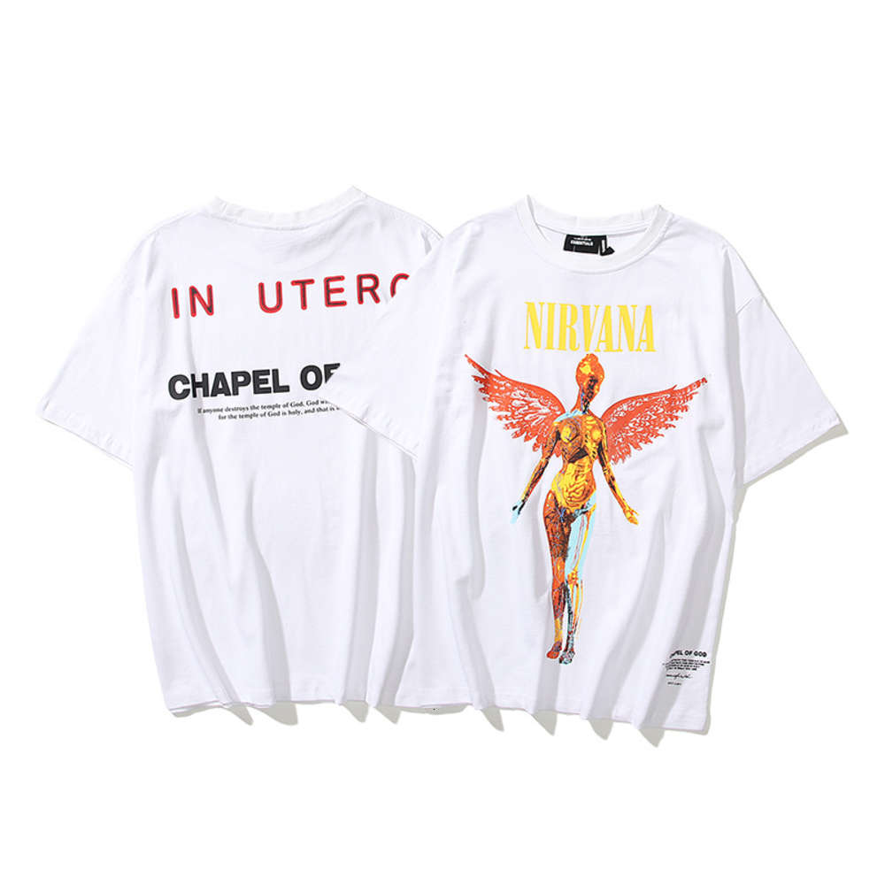 t shirt Summer fashion brand fog Nirvana band Kanye Angel printed men's and women's short sleeve T-shirt batch, White;black
t shirt Summer fashion brand fog Nirvana band Kanye Angel printed men's and women's short sleeve T-shirt batch, White;black