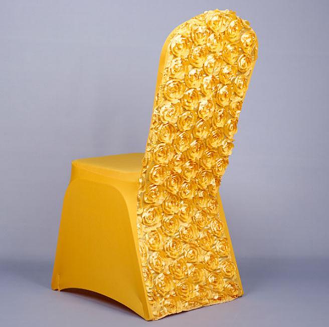 Universal Wedding Chair Covers Stretch Rosette Spandex Chair Cover Red White Gold for Hotel Party Banquet Wholes Wholesale