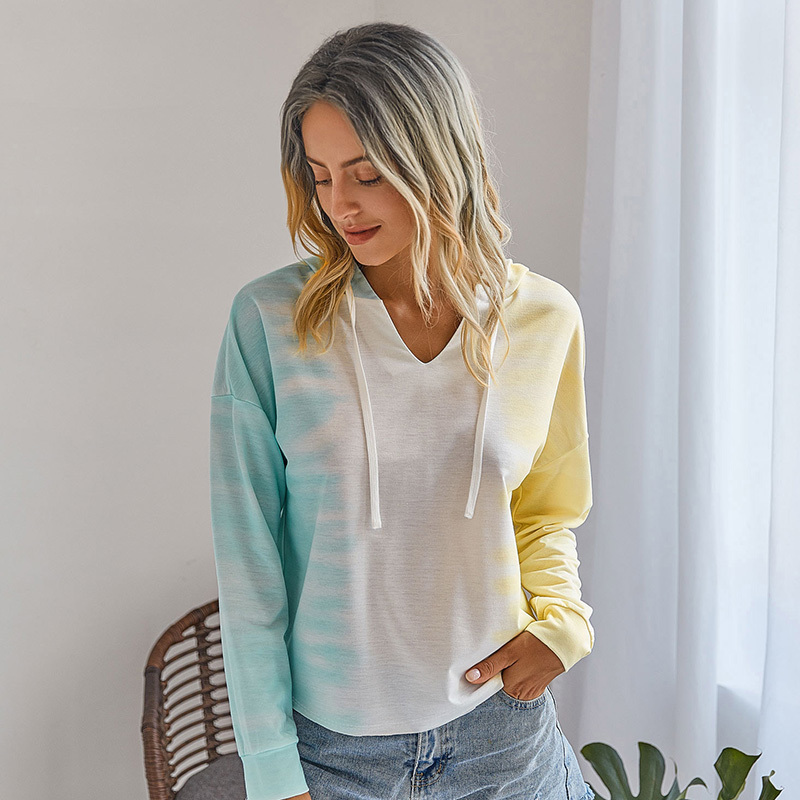 SWQZVT Spring Summer Fashion Streetwear Women's Sweatshirt Casual Long Sleeve tie dye hoodie New pullovers Women Clothes T200525