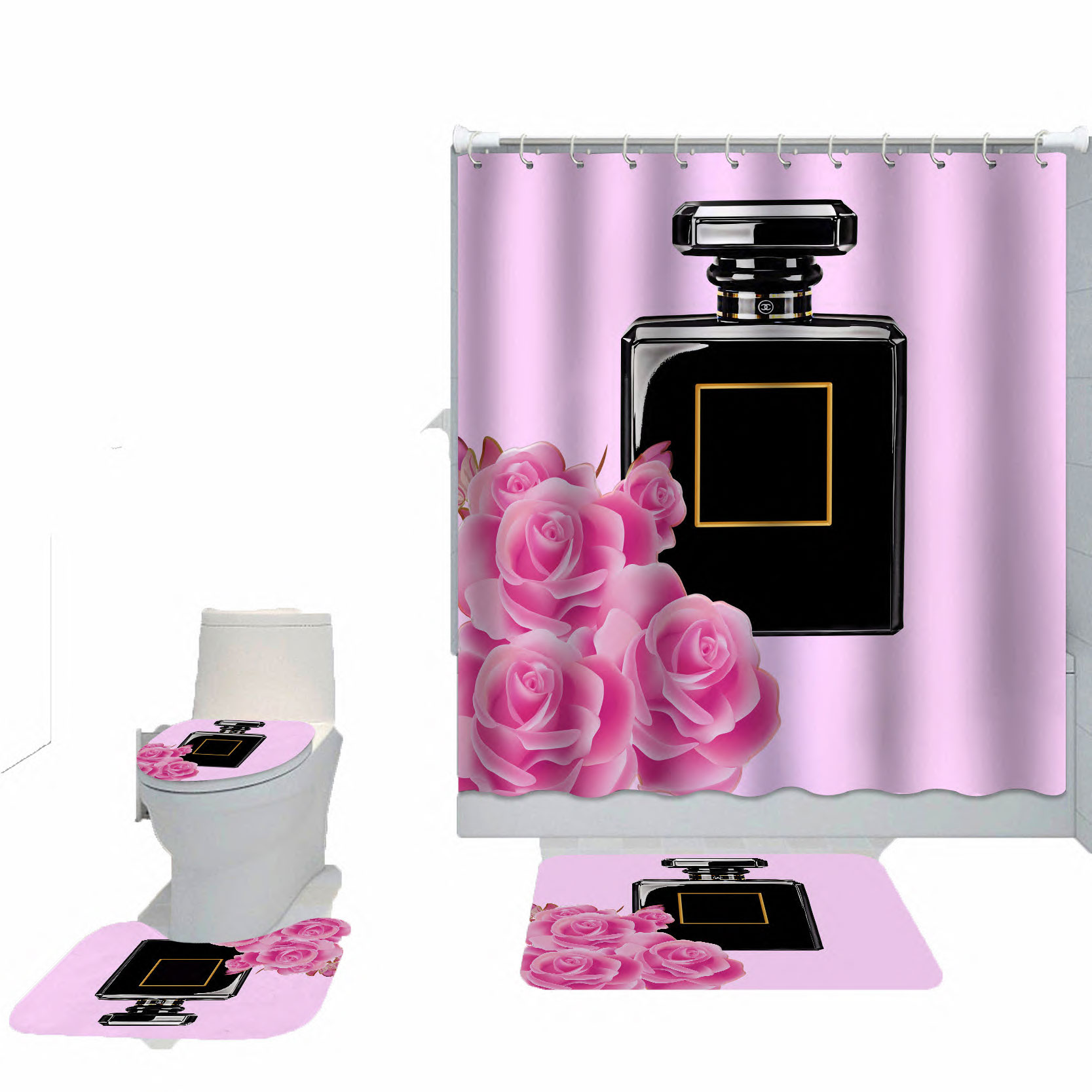 classical design Shower Curtains waterproof Bathroom supplies multifunctional partition curtain bath door mat Printed Bathroom Accessories 4pcs Suits
classical design Shower Curtains waterproof Bathroom supplies multifunctional partition curtain bath door mat Printed Bathroom Accessories 4pcs Suits