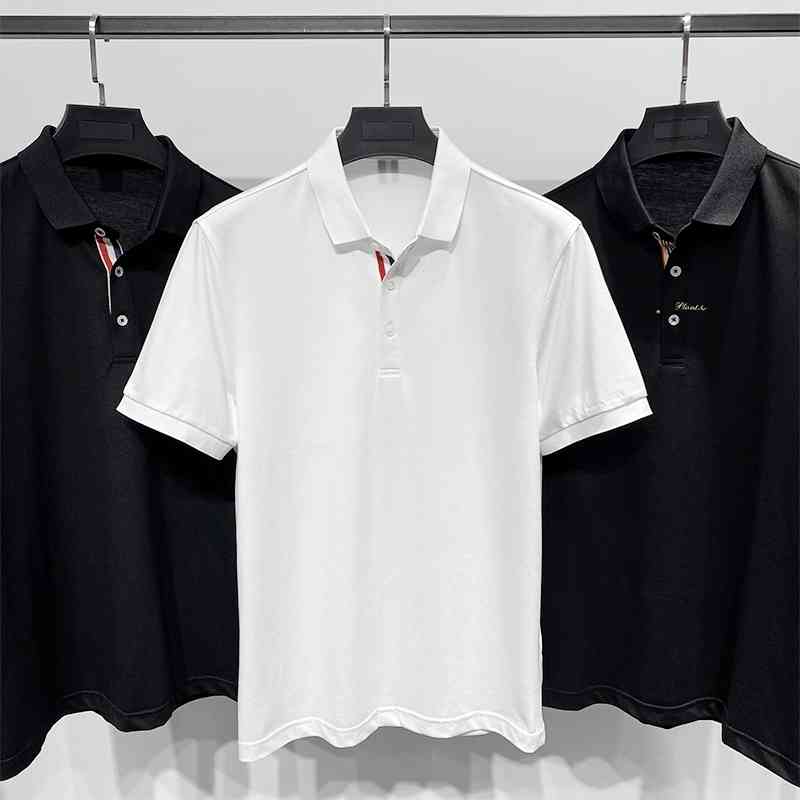 High end men' summer new slim fit TB style Polo Shirt White Ice cotton short sleeve T-shirt Lapel Paul fashion
High end men' summer new slim fit TB style Polo Shirt White Ice cotton short sleeve T-shirt Lapel Paul fashion