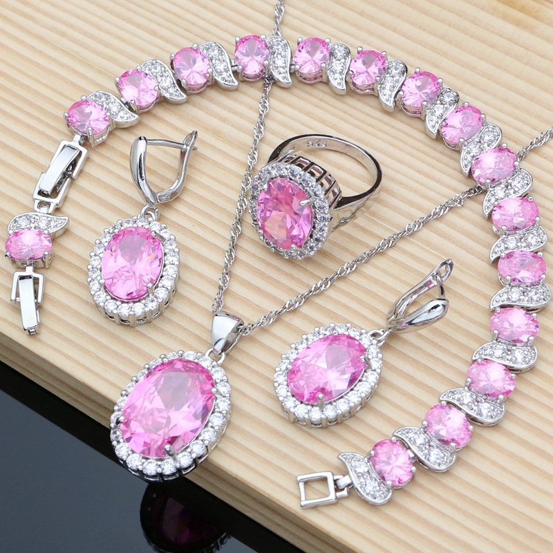 Rainbow Fire Cubic Zirconia Jewelry Sets Women 925 Silver Jewelry