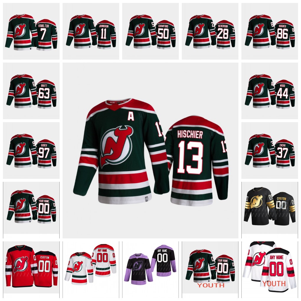 New Jersey Devils 2021 Reverse Retro Jersey Mackenzie Blackwood Dougie Hamilton Jack Hughes Tomas Tatar P.K. Subban Hayden Nico Hischier Dawson Mercer
New Jersey Devils 2021 Reverse Retro Jersey Mackenzie Blackwood Dougie Hamilton Jack Hughes Tomas Tatar P.K. Subban Hayden Nico Hischier Dawson Mercer