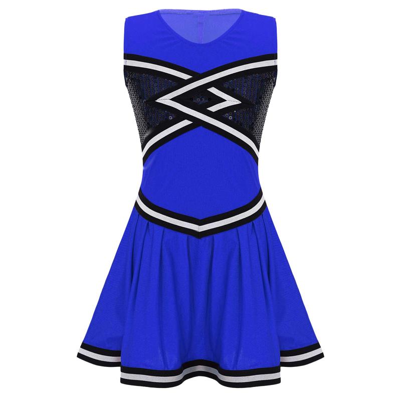 Girl's Dresses Kids School Girls Cheerleader Uniform Suit Fancy Dress Cheerleading Encourage Party Halloween Cosplay Up Clothes, Blue
Girl's Dresses Kids School Girls Cheerleader Uniform Suit Fancy Dress Cheerleading Encourage Party Halloween Cosplay Up Clothes, Blue