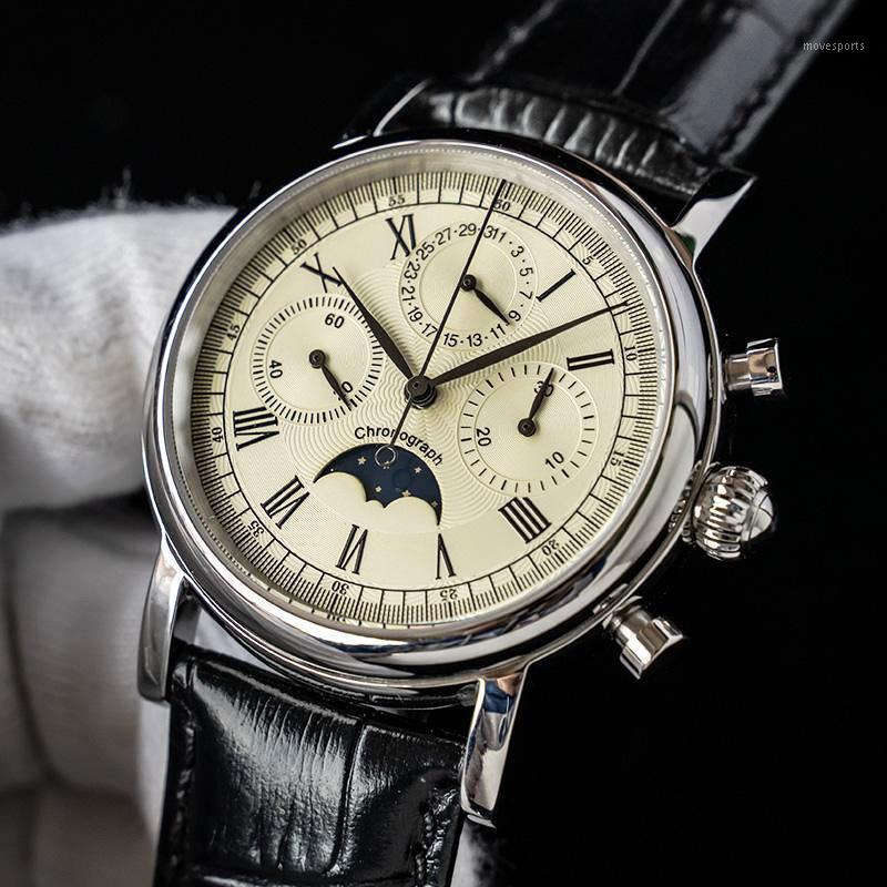 Sugess Orologio Uomo Men's Chronograph Mechanical Seagull Movement Watches Men Sapphire Luxury Watch Moon Phase Montre Homme Wristwatches, Moonphase
Sugess Orologio Uomo Men's Chronograph Mechanical Seagull Movement Watches Men Sapphire Luxury Watch Moon Phase Montre Homme Wristwatches, Moonphase