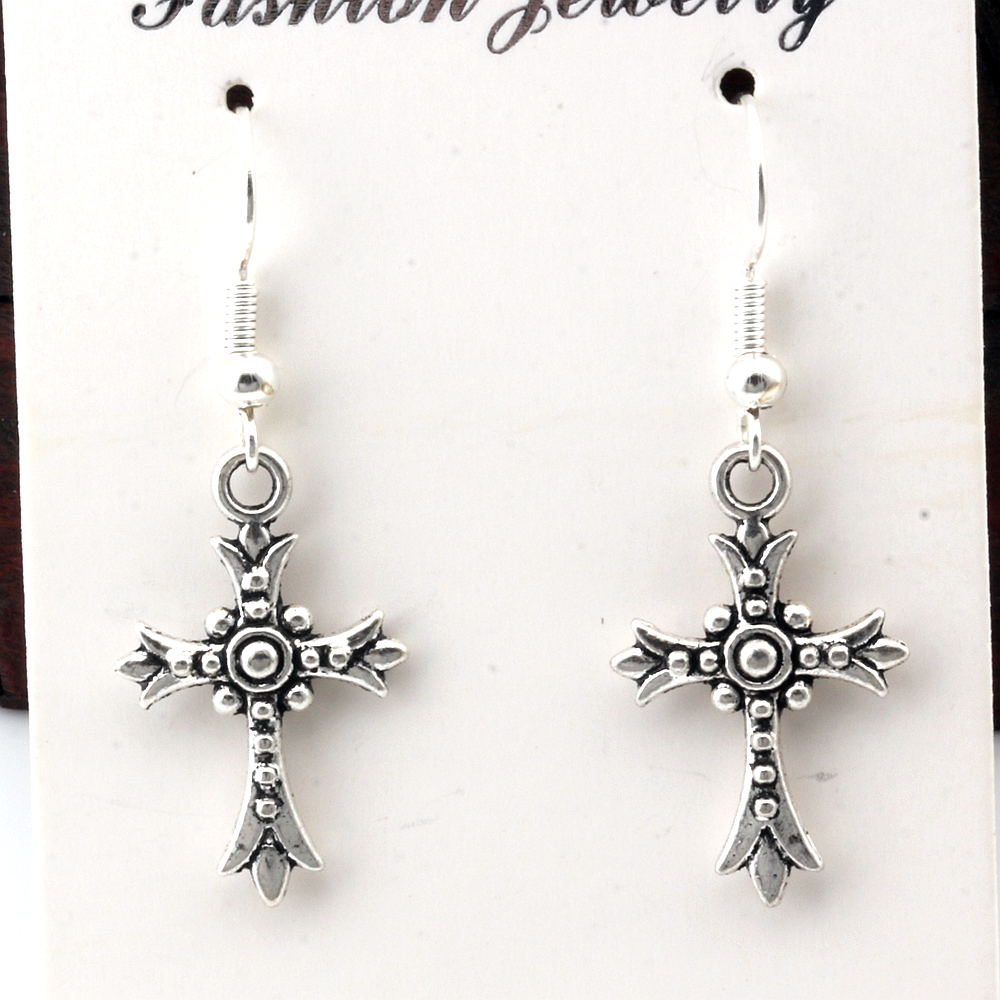 24Pairs/LotAntique Silver Alloy Cross Charm Chandelier Earrings Fish Ear Hook Jewelry 12x40.5mm A-269e
24Pairs/LotAntique Silver Alloy Cross Charm Chandelier Earrings Fish Ear Hook Jewelry 12x40.5mm A-269e