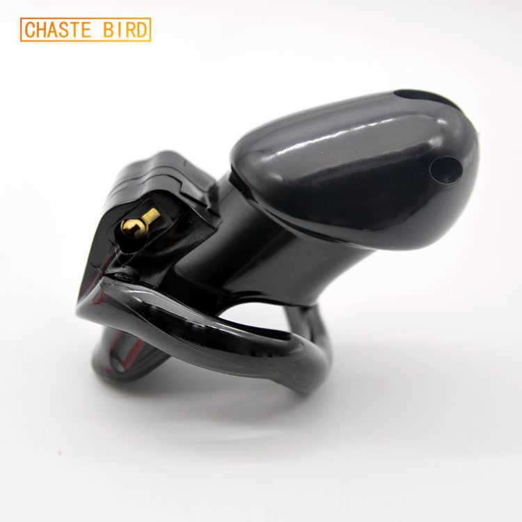 CHASTE BIRD Amazing Price Male Bio-sourced Resin Chastity Device Cock Cage HT V3 Belt With 4 Penis Ring Adult Lock Sex Toy A380 211013