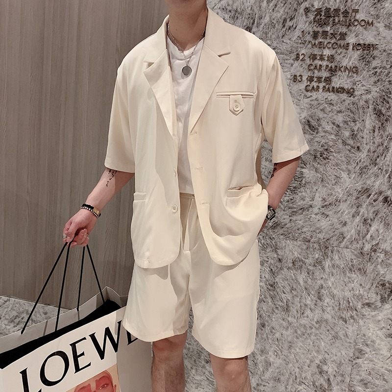 2021 New High Quality Men's Suit Set Korean Summer Stocking Blazer Jacket Plus Shorts All Game Front Decoration Loose Button Short Sets N8ay, Lake blue
2021 New High Quality Men's Suit Set Korean Summer Stocking Blazer Jacket Plus Shorts All Game Front Decoration Loose Button Short Sets N8ay, Lake blue