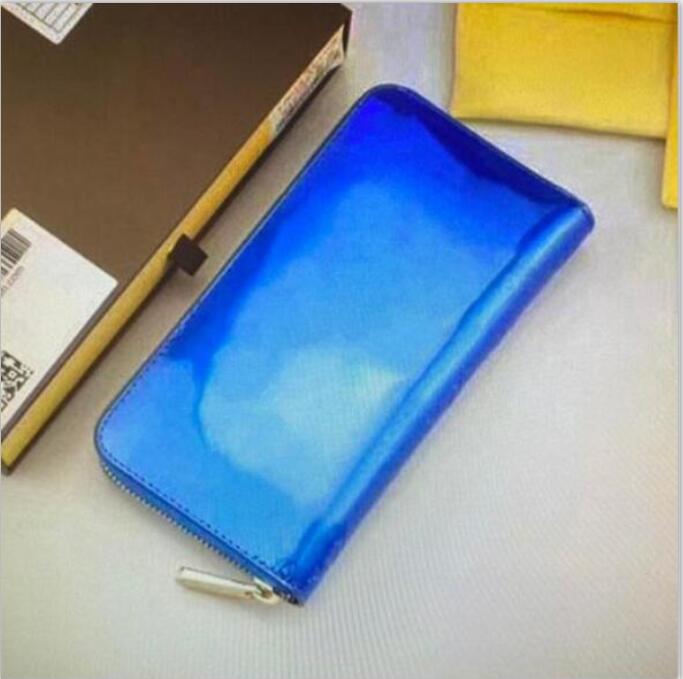 M90416 M90417 ZIPPY Wallet Mono Vernis Leather Solid Embossed Patent Woman Fashion Wallets Card Holder Women Single Zipper Long Wallet
