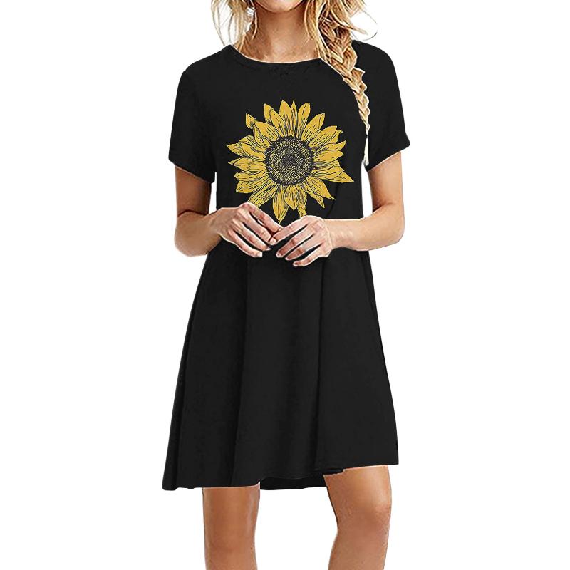Casual Dresses Sunflower Print Fashion Women Loose Comfortable O-Neck Sleepdress Short Sleeve Mini Dress Vestidos
Casual Dresses Sunflower Print Fashion Women Loose Comfortable O-Neck Sleepdress Short Sleeve Mini Dress Vestidos