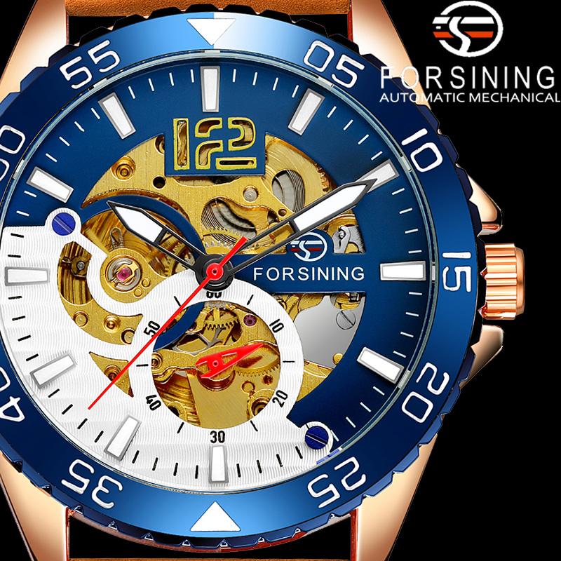 Wristwatches FORSINING Automatic Mechanical Men Wristwatch Military Sport Male Clock Top Blue Skeleton Dail Man Watch Gift 8180, Slivery;brown
Wristwatches FORSINING Automatic Mechanical Men Wristwatch Military Sport Male Clock Top Blue Skeleton Dail Man Watch Gift 8180, Slivery;brown