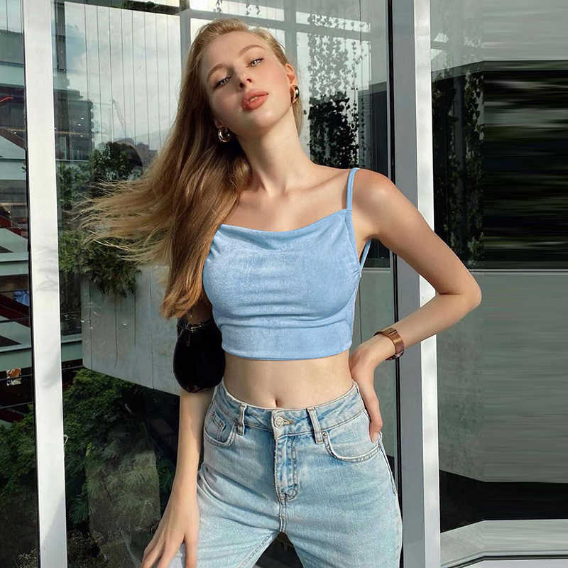 QuanRun Sexy Women Solid Back Drawstring Halter Sleeveless Crop Top Fashion Femmal Vest Party Club Streetwear Spring Summer 210604, Blue
QuanRun Sexy Women Solid Back Drawstring Halter Sleeveless Crop Top Fashion Femmal Vest Party Club Streetwear Spring Summer 210604, Blue