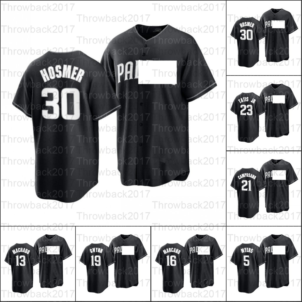 2021 All Black Fashion Baseball Jerseys Fernando Tatis Jr 23 Manny Machado 13 Tony Gwynn 19 Eric Hosmer 30 Uniform Brown Is Back, Men/flex base
2021 All Black Fashion Baseball Jerseys Fernando Tatis Jr 23 Manny Machado 13 Tony Gwynn 19 Eric Hosmer 30 Uniform Brown Is Back, Men/flex base