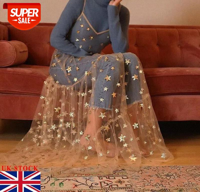 2019 Brand New Ladies Women's Summer Sleeveless Straps Tulle Long Dresses Sequin Stars Bling Bling See Through Dress #9C7Q, Black;gray
2019 Brand New Ladies Women's Summer Sleeveless Straps Tulle Long Dresses Sequin Stars Bling Bling See Through Dress #9C7Q, Black;gray