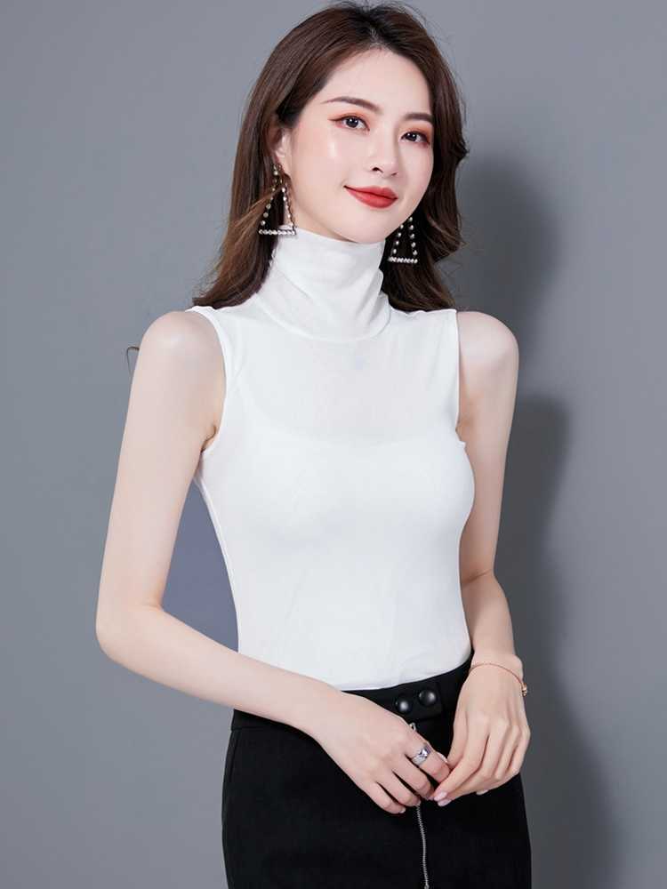 Korean Fashion Mesh Women Tank Top Streetwear Sexy s Elasticity Sleeveless Female s Plus Size XXXL Crop 210531