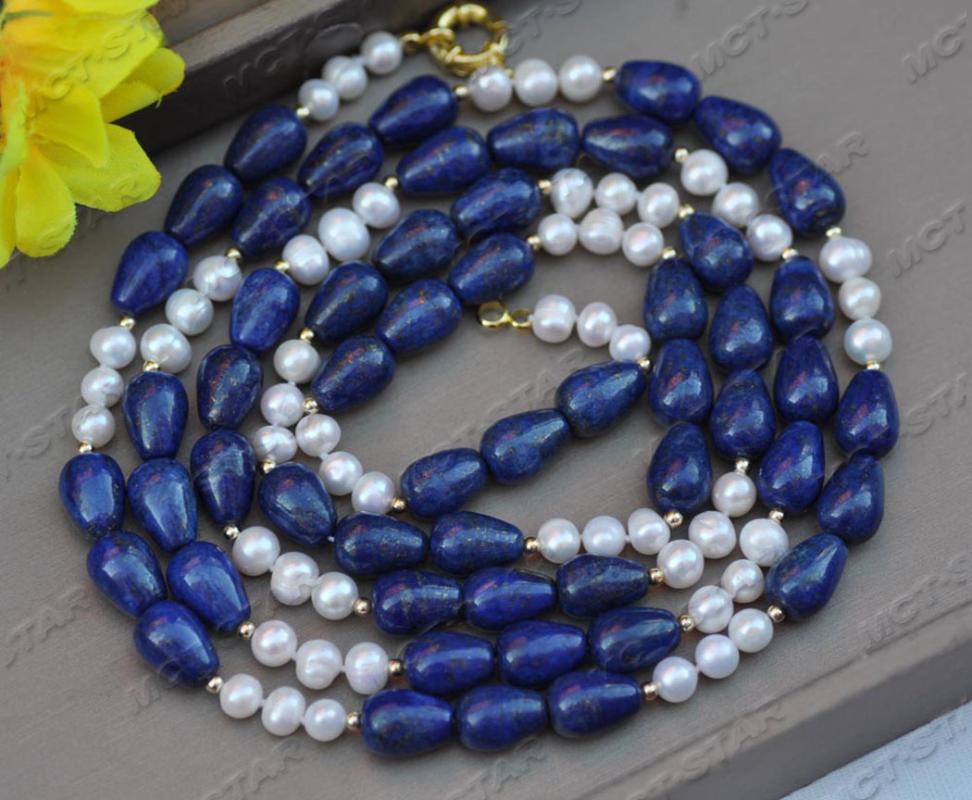Chokers MCT·STAR Z11577 20"-50" 14mm Blue Drop Lapis Lazuli White Round Pearl Necklace
Chokers MCT·STAR Z11577 20"-50" 14mm Blue Drop Lapis Lazuli White Round Pearl Necklace
