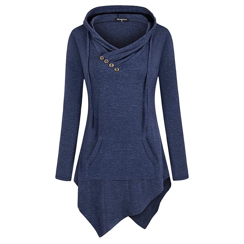 Sisjuly Casual Plus Size Black Gothic Streetwear Women Hoodies Loose Hooded Plain Asymmetric Tops Female Autumn Sweatshirt Thin 201102