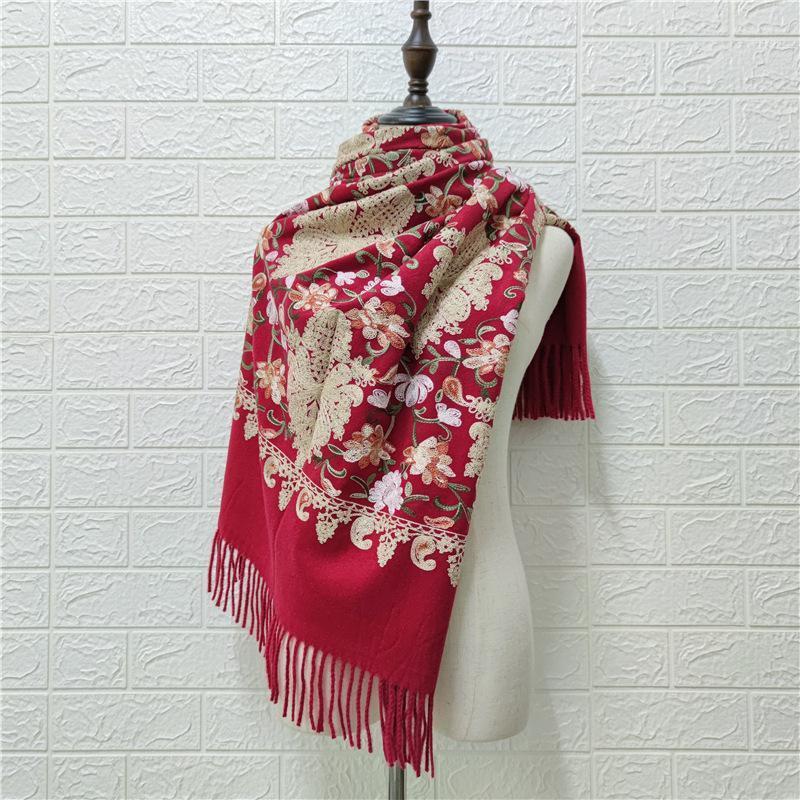 Scarves 2021 Autumn Winter Ethnic Embroidered Cashmere Scarf Female Tassel Thickened Warm Tibetan Shawl Luxury Women Designers, Blue;gray
Scarves 2021 Autumn Winter Ethnic Embroidered Cashmere Scarf Female Tassel Thickened Warm Tibetan Shawl Luxury Women Designers, Blue;gray