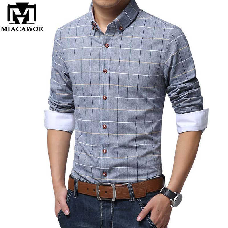 MIACAWOR Plaid Shirts Men Spring Long Sleeve Camisa Masculina Casual Slim Fit Dress Hombre Plus Size C127 210721, Red
MIACAWOR Plaid Shirts Men Spring Long Sleeve Camisa Masculina Casual Slim Fit Dress Hombre Plus Size C127 210721, Red