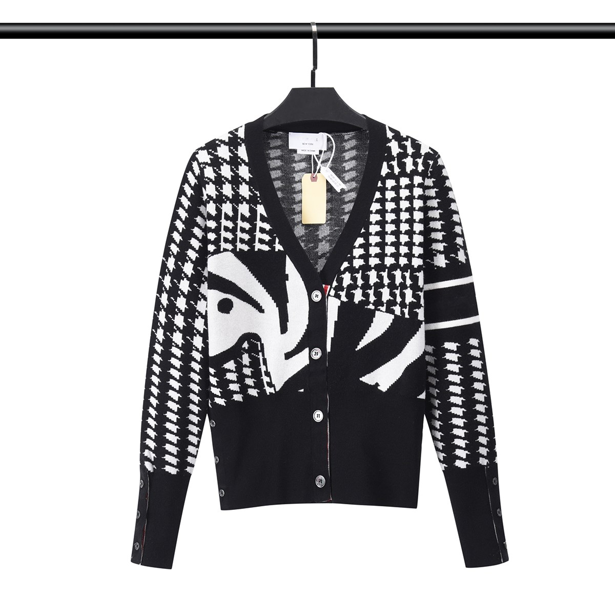 Women's Knitwear Cardigan Sweater Jacket New Style Zebra Tu…