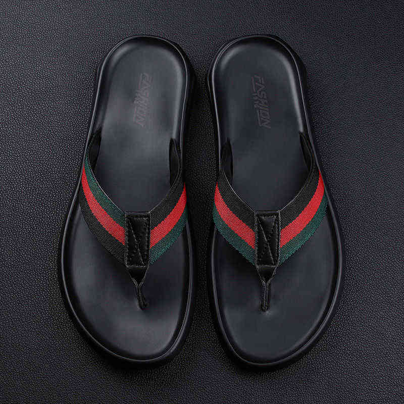 WEH slippers men leather high quality black striped luxury brand summer slippers soft flip flop for men sleepers shoes men G2202182641443
WEH slippers men leather high quality black striped luxury brand summer slippers soft flip flop for men sleepers shoes men G2202182641443