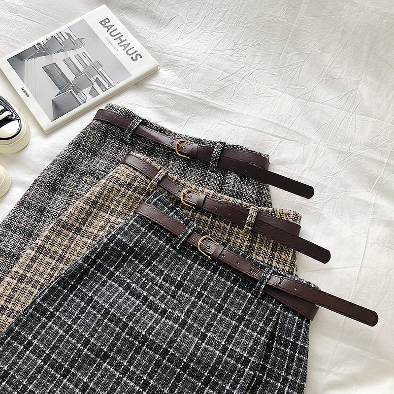 Korean Irregular Lady Skirt Female Autumn Sweet High Waist Aline Mini Skirt Vintage Casual Women Plaid Skirt Chic Sashes 210306