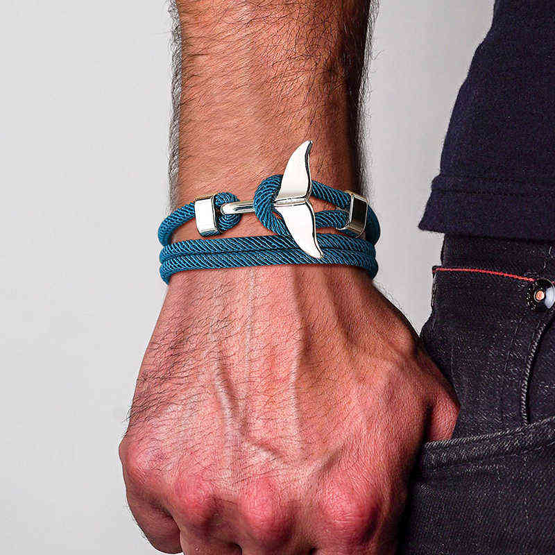 Bracelet Men, Nautical Sailing Whale Tail Bracelet, Dolphin Fish Brazalet,surf Beach Braslet Unisex Jewelry