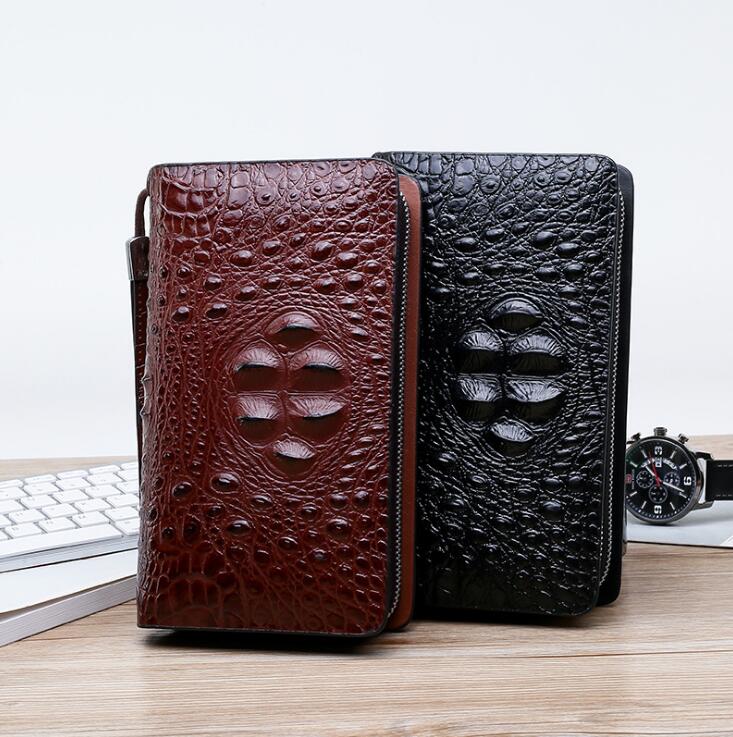 wholesale men handbag Fashion crocodile business wrist bag double zipper leather men wallet England Style crocodile leather storage wallet, Red;black 
wholesale men handbag Fashion crocodile business wrist bag double zipper leather men wallet England Style crocodile leather storage wallet, Red;black
