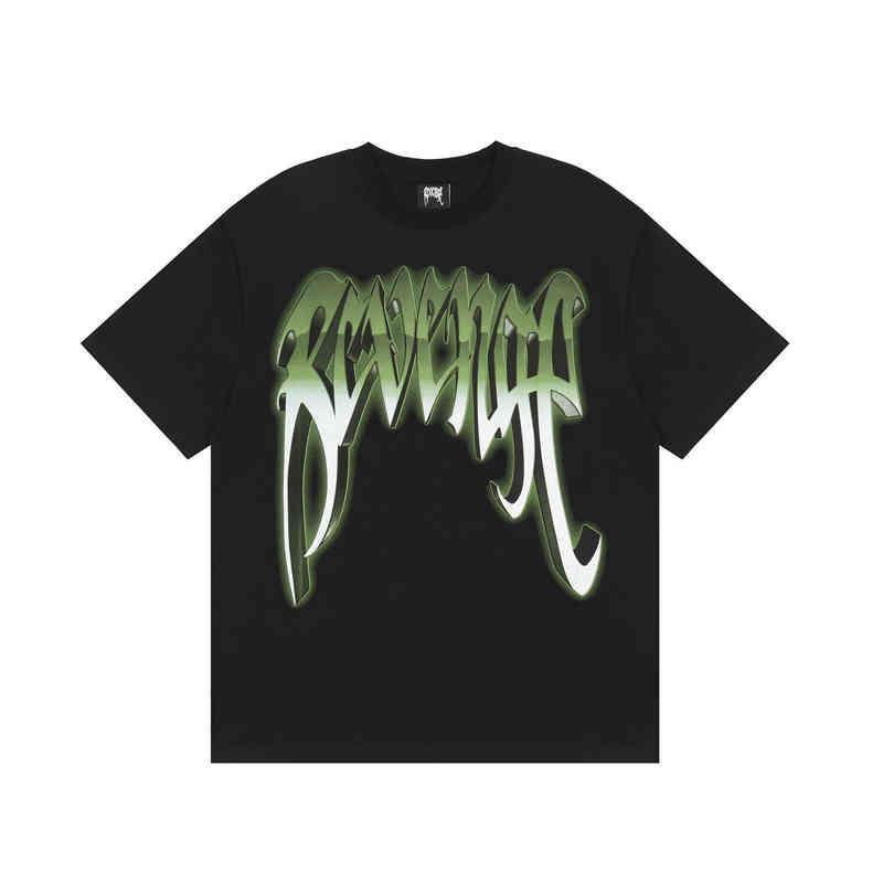 Spring 2022 and Summer Men's Women's Couple's Letter Revenge Printed Skull Short Sleeve T-shirt