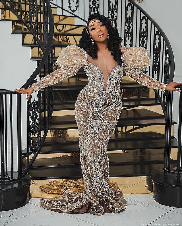 2022 Plus Size Arabic Aso Ebi Black Luxurious Mermaid Sexy Prom Dresses Lace Beaded Champagne Evening Formal Party Second Reception Gowns Dress ZJ550