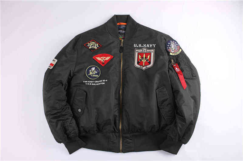 2020 Winter Vintage Top Gun Streetwear Hip Hop Military Coats Clothes Letterman Punk Bomber Flight Air Force Pilot Jacket Men Y1109