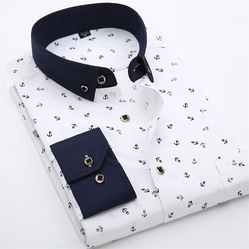 Floral Printed Fashion Men's Long Sleeve Casual Shirts Patchwork Collar Soft Thin Slim Fit Male Dress Shirt With Pocket 210721, B115
Floral Printed Fashion Men's Long Sleeve Casual Shirts Patchwork Collar Soft Thin Slim Fit Male Dress Shirt With Pocket 210721, B115