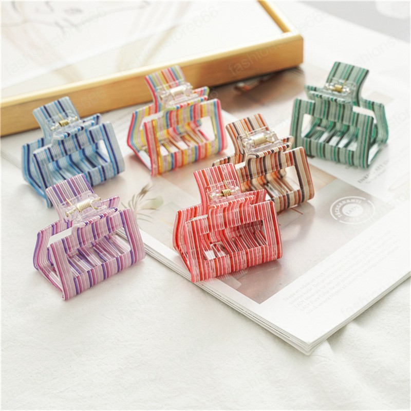 Square Acrylic Hairpin Hair Claws Acetic Acid Hairpins Geometric Hair Clamps Cilp For Women Girls Headwear