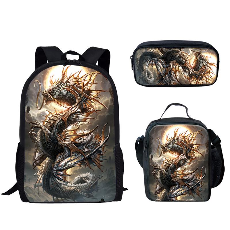 School Bags Cool Dragon Pattern Print Backpack Fashion Schoolbags Set For Teen Boys Large Bookbags With Zipper Satchel Cartable
School Bags Cool Dragon Pattern Print Backpack Fashion Schoolbags Set For Teen Boys Large Bookbags With Zipper Satchel Cartable