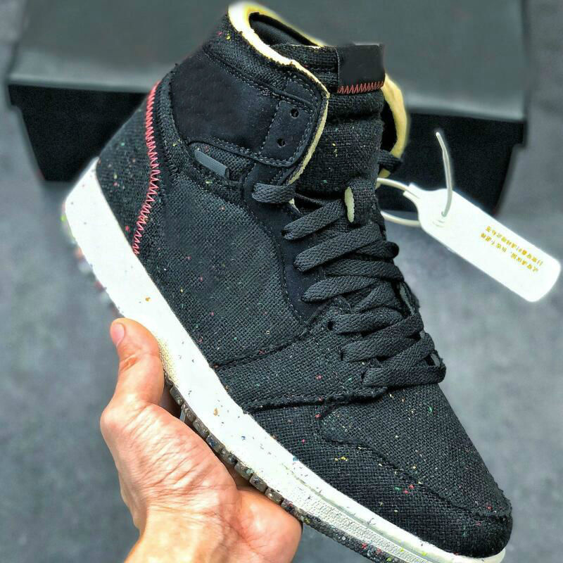 1 high 1s Crater Basketball Shoes Men Black Environmental recycling shoe Sports Sneakers mens strainers us7-11
1 high 1s Crater Basketball Shoes Men Black Environmental recycling shoe Sports Sneakers mens strainers us7-11