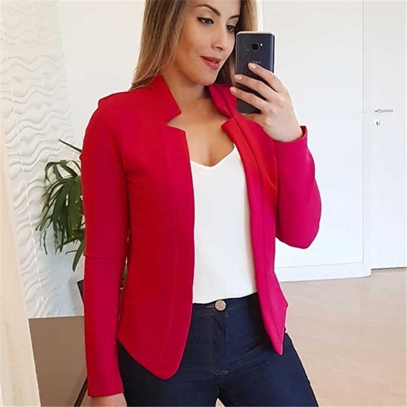 PEONFLY Plus Size Elegant Office Ladies Blazer Women Fashion Long Sleeve Slim Spring Casual Jacket Female 4XL 5XL 210930