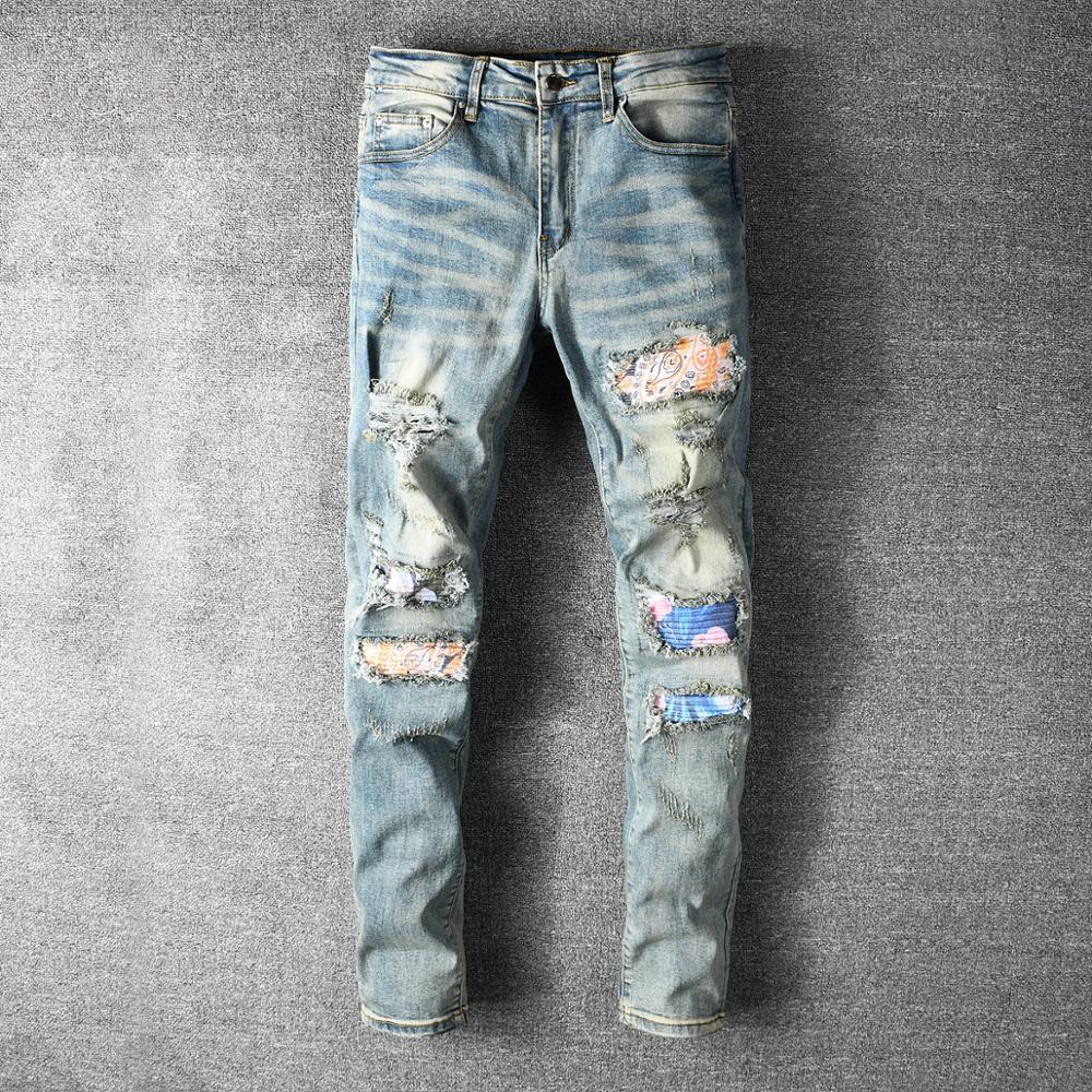 2021 New Men's Male Trousers Brand High Street Fashion Retro Distressed Patch Jeans Ripped Stretch Slim Denim Pants Xz3v, Beige
2021 New Men's Male Trousers Brand High Street Fashion Retro Distressed Patch Jeans Ripped Stretch Slim Denim Pants Xz3v, Beige
