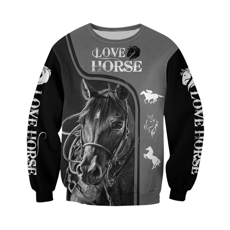 Love Horse Pattern Beautiful 3D Printed Men Hoodies/sweatshirts Harajuku Fashion Hooded Autumn streetwear sudadera hombre 201104