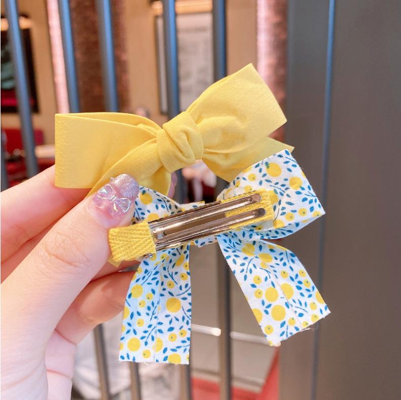 2 Pcs/Set Baby Girls Clip Flower Bowknot Hairpin Sweet Princess Barrettes Kid Hair Accessories 6 Color Optional BT6624