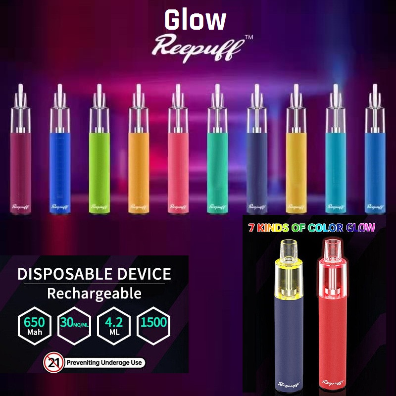Authentic Reewape Reepuff Glow Disposable Pod Device Rechargeable 650mAh 7 Colors LED Featured 1500 Puffs 650mAh Vapor Bar Stick Pen Kit
Authentic Reewape Reepuff Glow Disposable Pod Device Rechargeable 650mAh 7 Colors LED Featured 1500 Puffs 650mAh Vapor Bar Stick Pen Kit